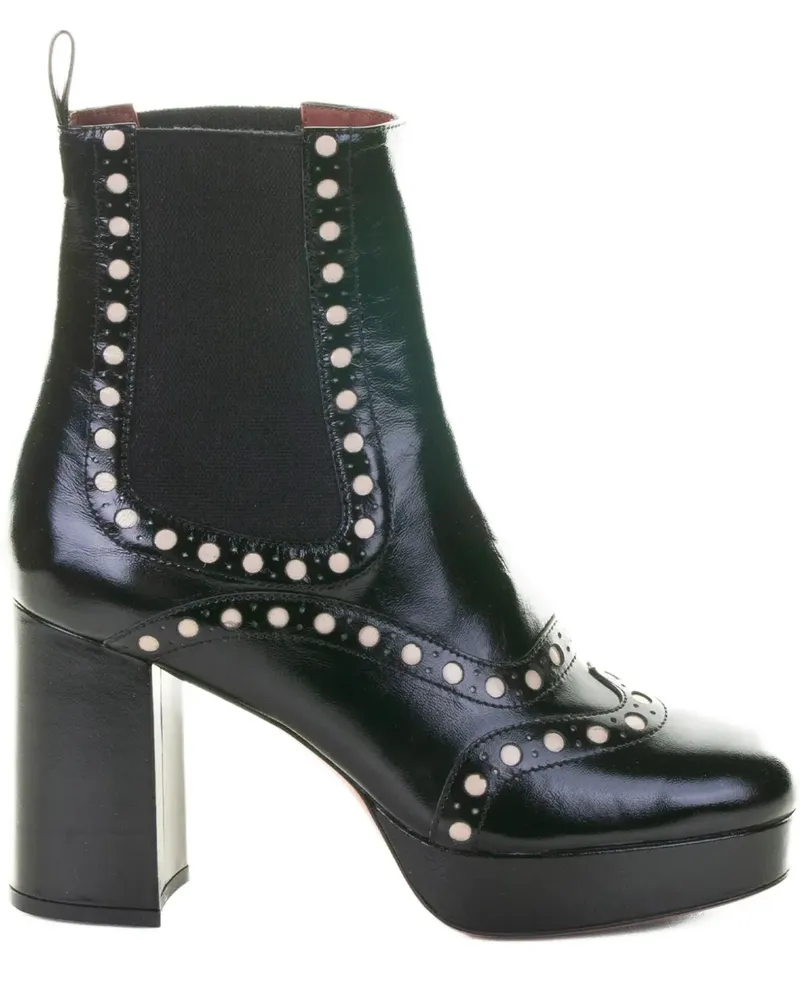 FESTA Milano Plateau-Stiefel mit Nieten 70mm - Schwarz Schwarz