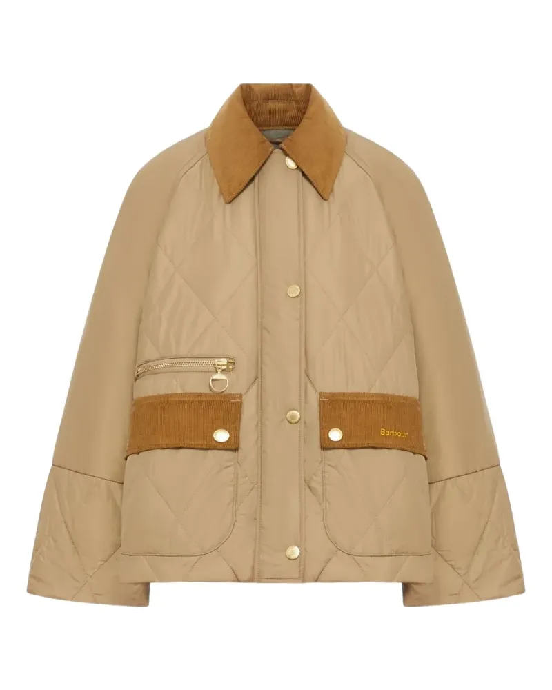 Barbour Wattierte Jacke mit gestepptem Cordkragen - Nude Nude