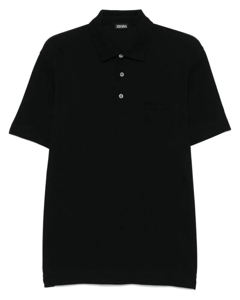 Ermenegildo Zegna Klassisches Poloshirt - Schwarz Schwarz