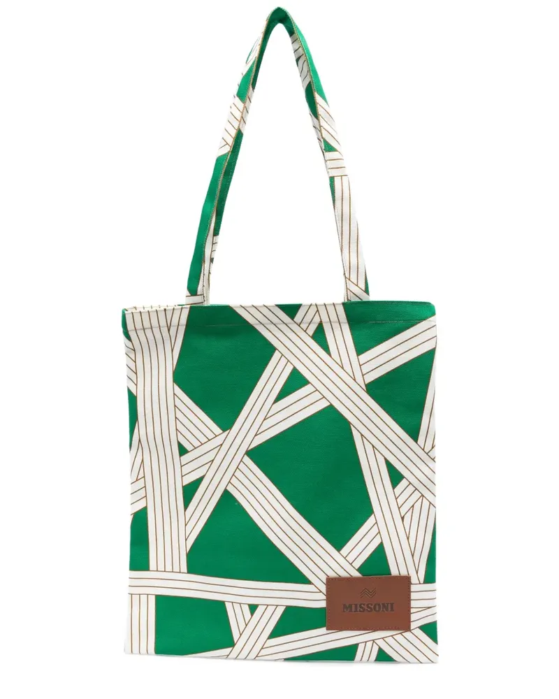 Missoni Home Gestreifter Shopper - Weiß Weiß