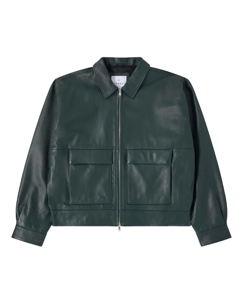 Edwin Jeans Dogma Lederjacke mit Reißverschluss - Grün Grün