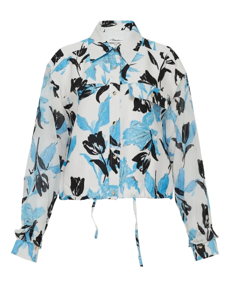 3.1 phillip lim Hemd mit Blumen-Print - Blau Blau