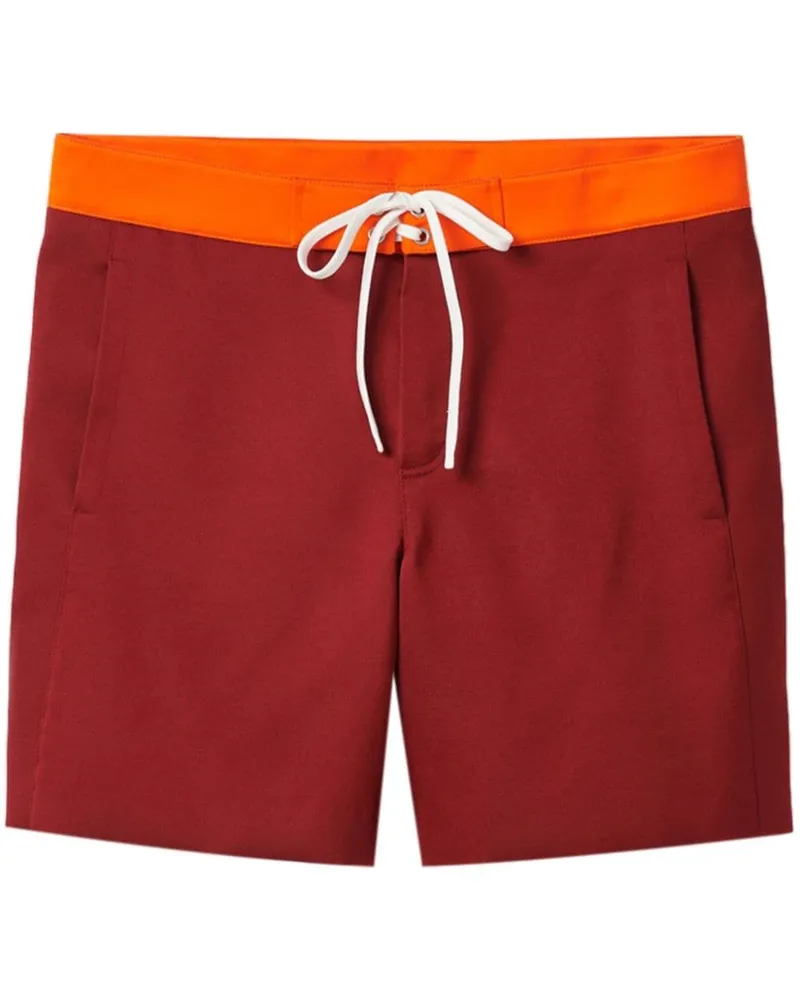 Miu Miu Satin-Shorts mit Kontrastbund Rot