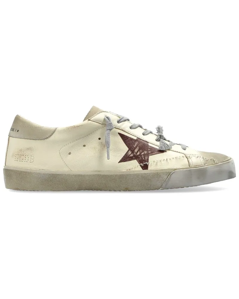 Golden Goose Super-Star With List Sneakers mit Sternstickerei - Weiß Weiß