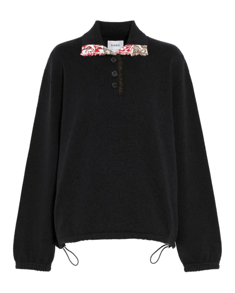 Barrie Kaschmirpullover mit Kontrastkragen - Schwarz Schwarz