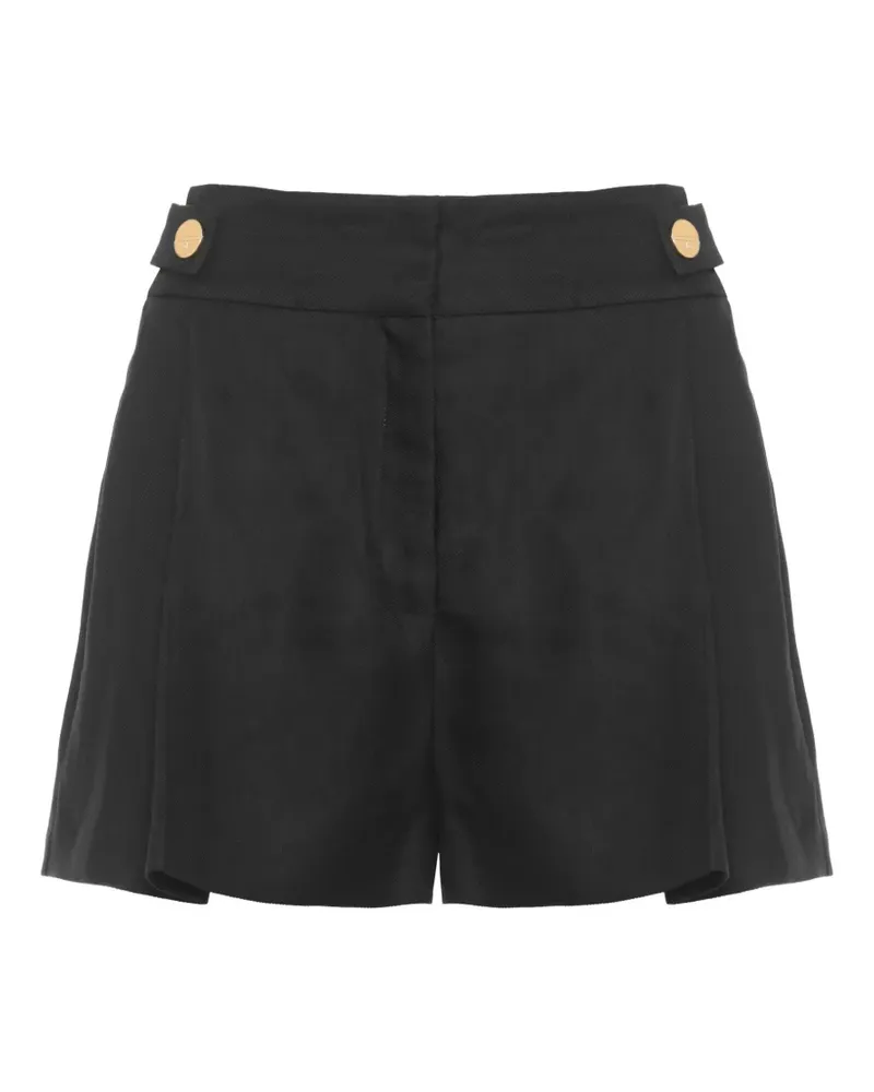 Elisabetta Franchi button-detail pleated shorts - Schwarz Schwarz