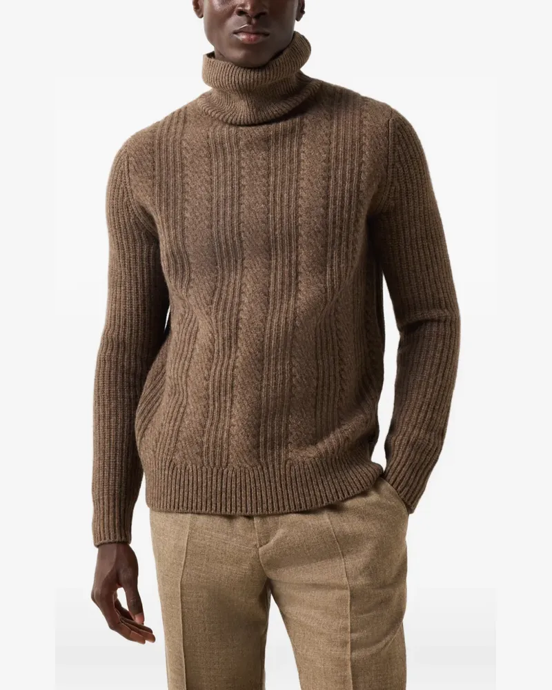Bogner Eros Rollkragenpullover mit Zopfmuster - Braun Braun