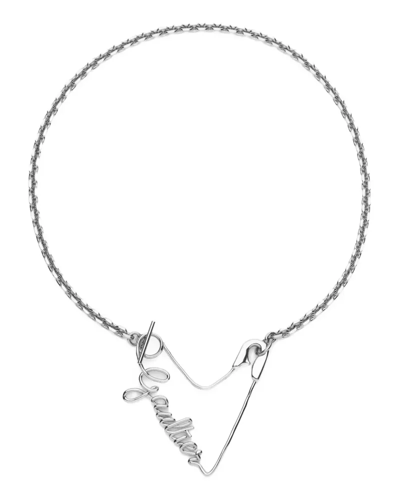 Jean Paul Gaultier logo-lettering necklace - Silber Silber
