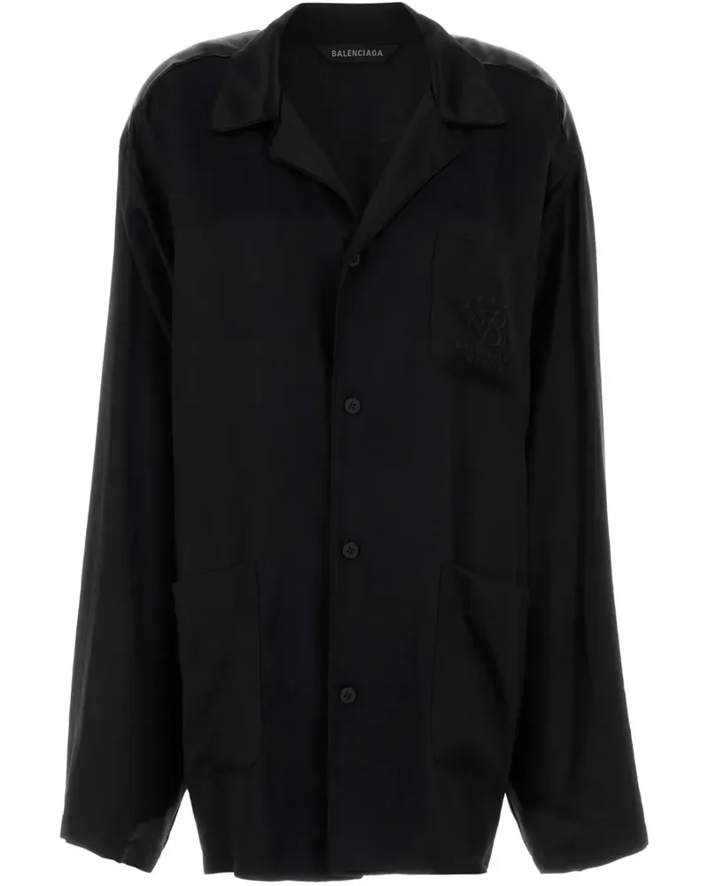 Balenciaga Hemd aus Satin - Schwarz Schwarz