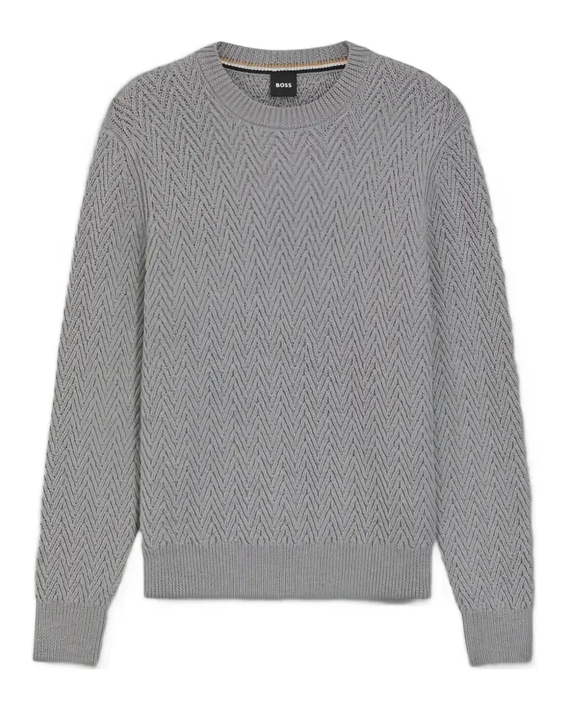 HUGO BOSS sweater with herringbone structure - Grau Grau