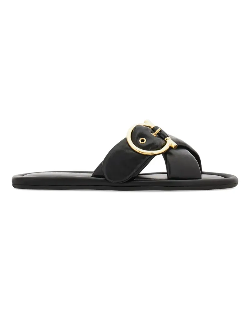 Ferragamo Gancini ornament slides - Schwarz Schwarz