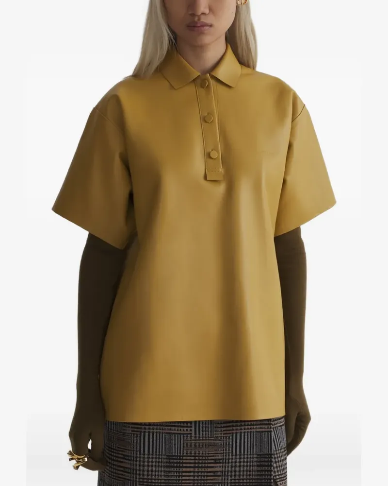 Thierry Mugler Poloshirt aus Leder - Gelb Gelb