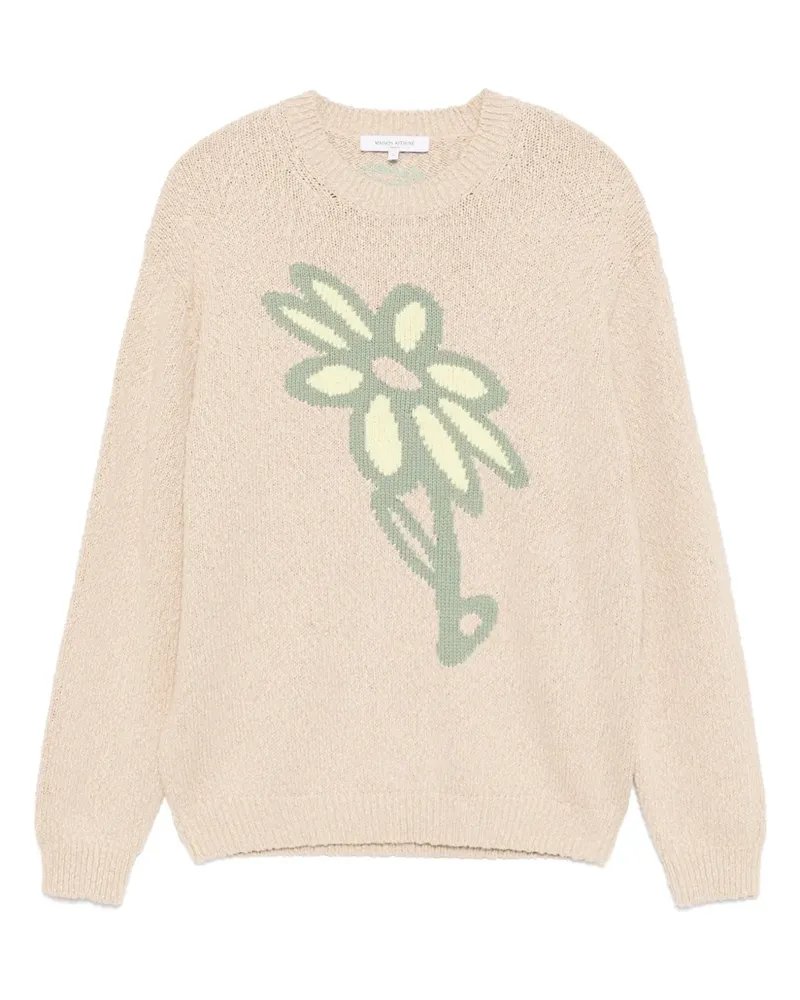 Kitsuné Abstract Daisy Intarsien-Pullover - Nude Nude