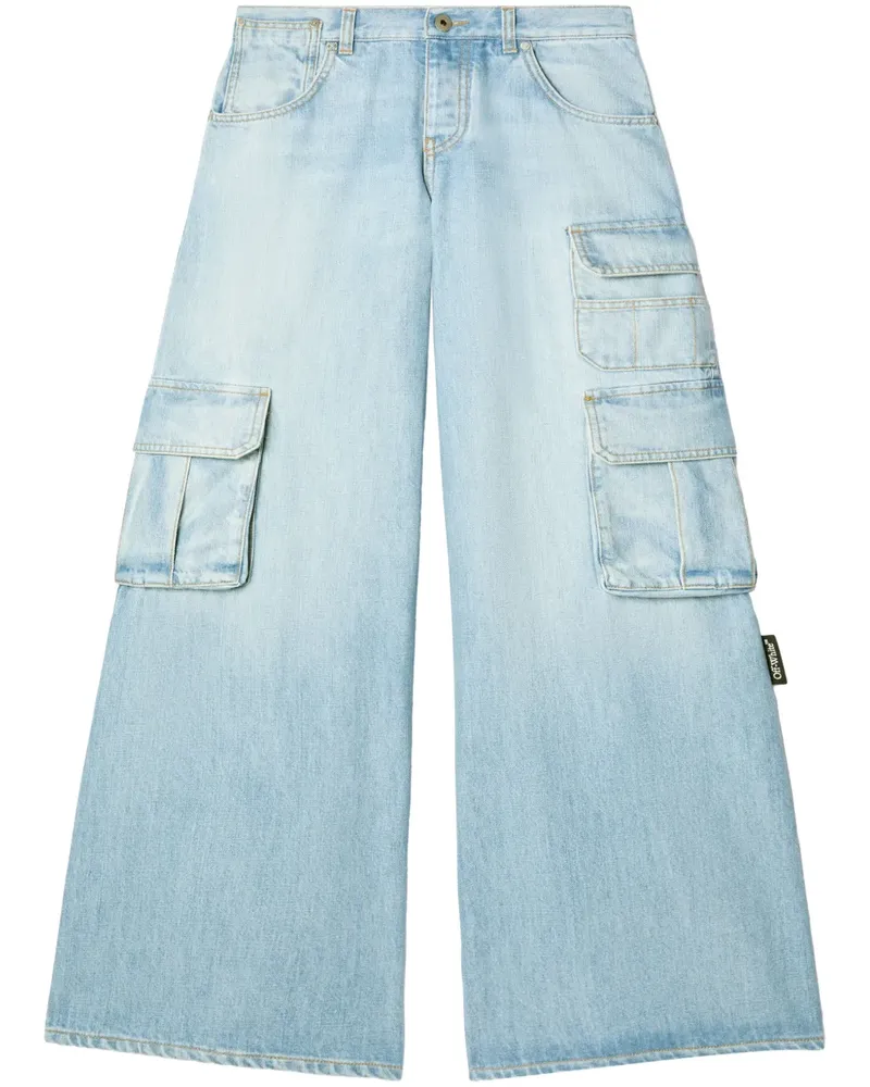 OFF-WHITE Weite Jeans mit Cargo-Taschen - Blau Blau