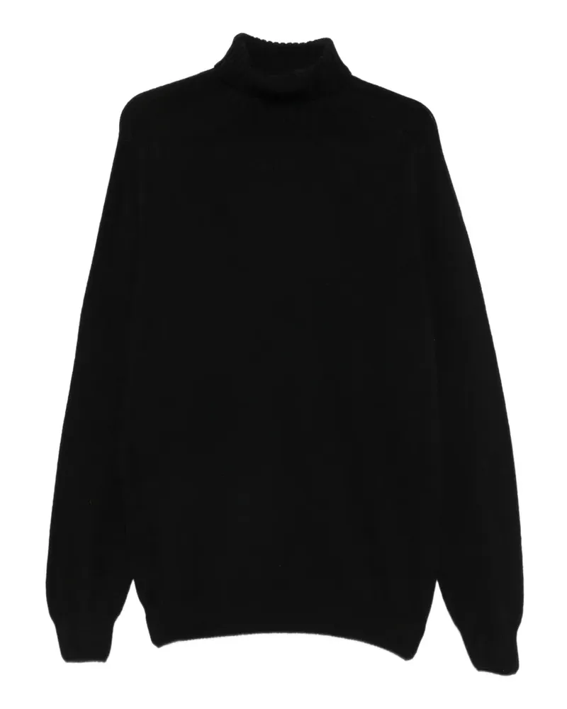 Sunspel Gerippter Rollkragenpullover - Schwarz Schwarz
