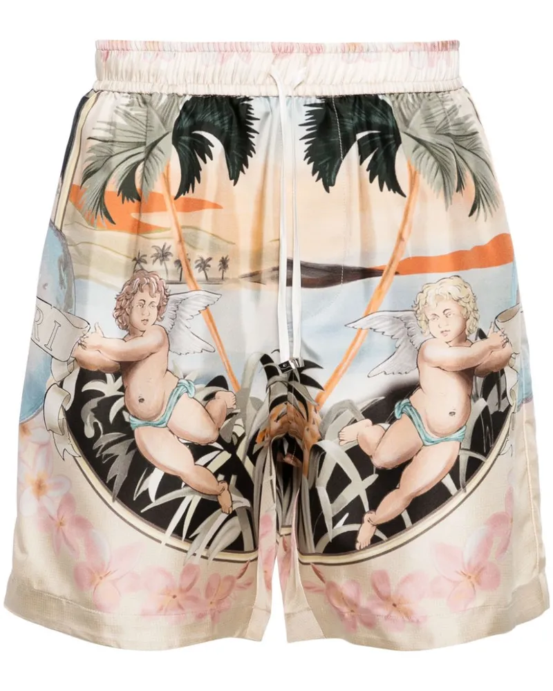 Amiri H-Hose Kurz Seiden-Shorts - Nude Nude