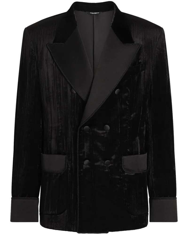 Dolce & Gabbana Sakko aus Samt - Schwarz Schwarz