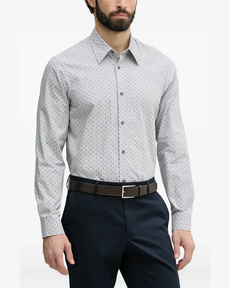 Armani Exchange micro-pattern long-sleeve shirt - Grau Grau