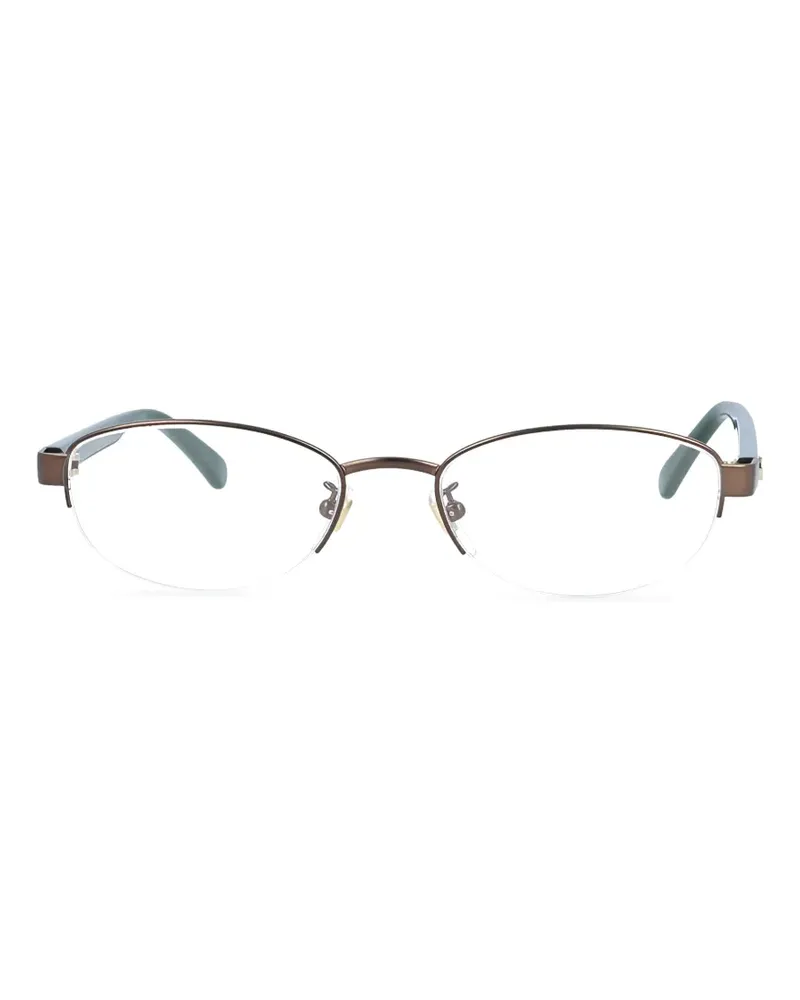 Gucci Eckige Halbrandbrille - Braun Braun