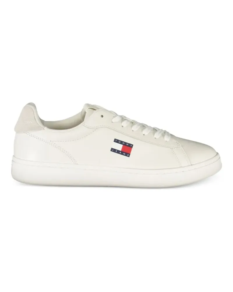 Tommy Hilfiger logo-patch leather sneakers - Nude Nude