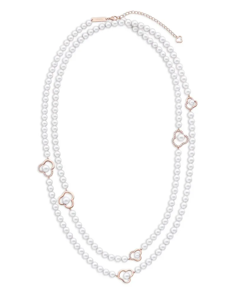 TASAKI 18kt Chants Rotgoldhalskette mit Akoya-Perle und Diamanten - Silber Silber