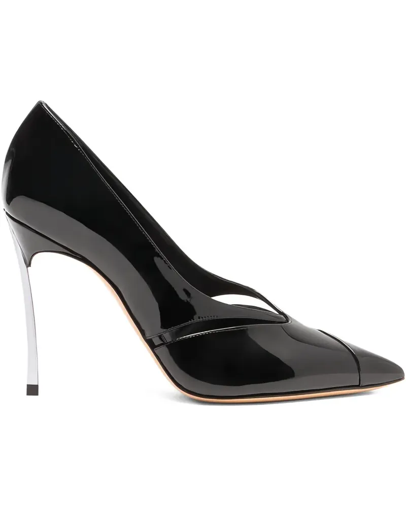 Casadei Blade Pantera Pumps mit Cut-Out 100mm - Schwarz Schwarz