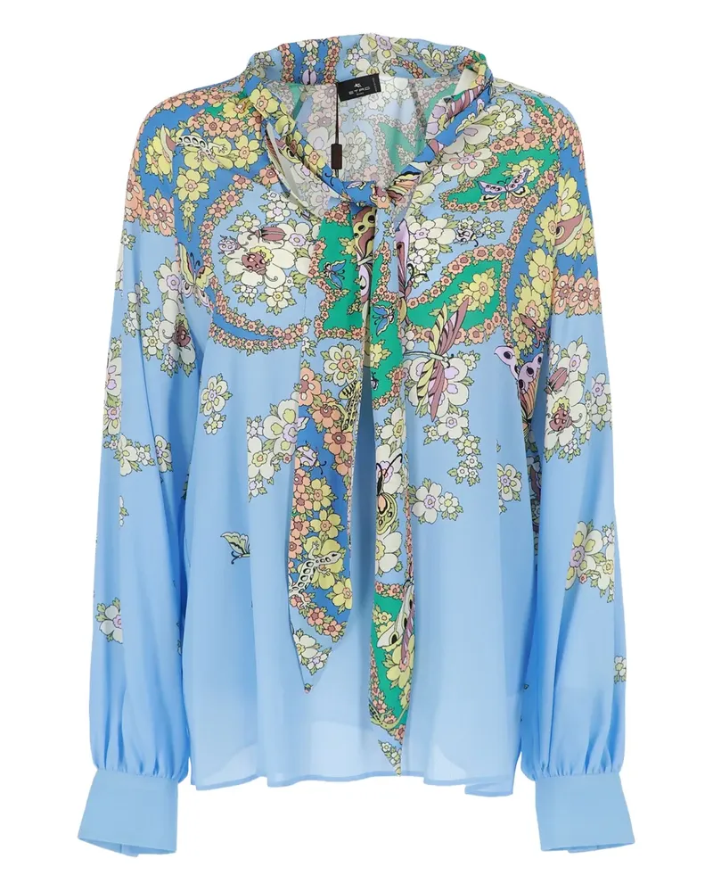 Etro Geblümtes Oberteil mit Paisleymuster - Blau Blau