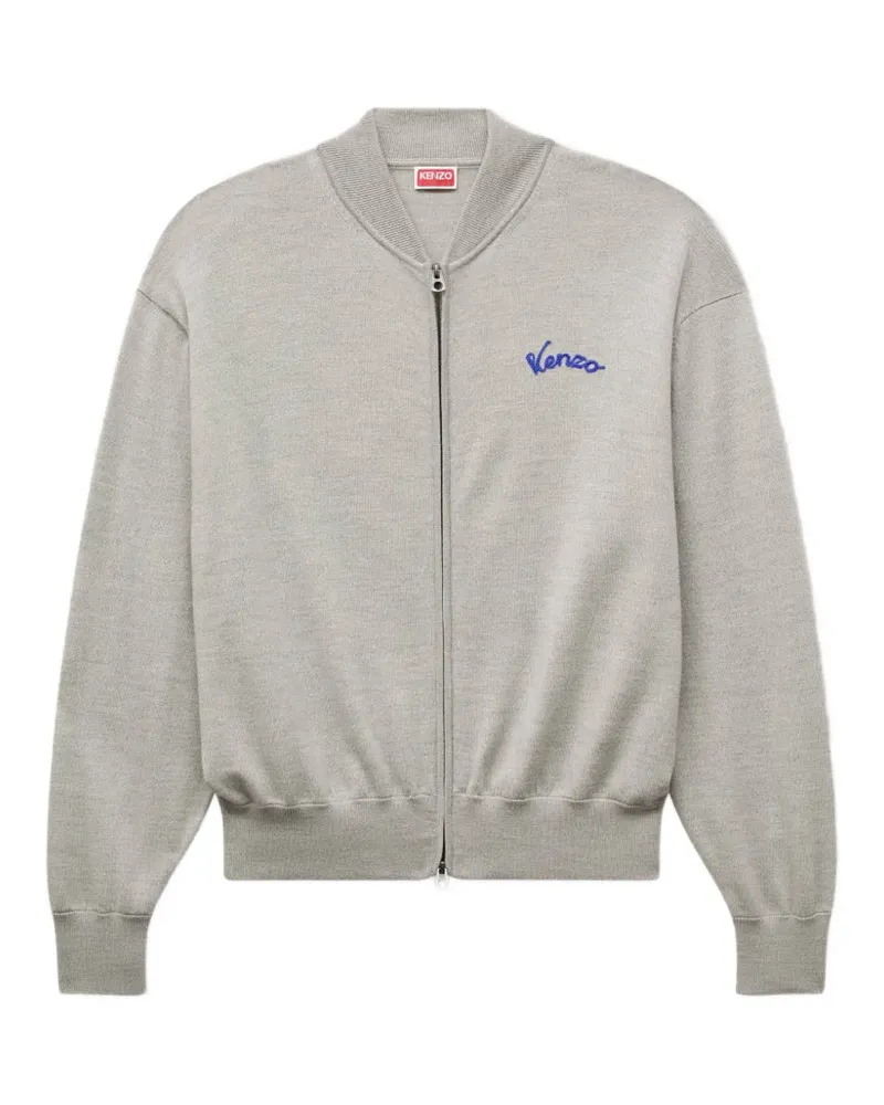 Kenzo Bestickter Cardigan mit Eiffelturm - Grau Grau