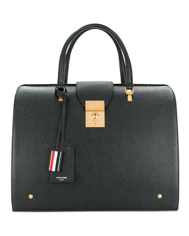 Thom Browne Mr. Thom Reisetasche aus Leder - Schwarz Schwarz