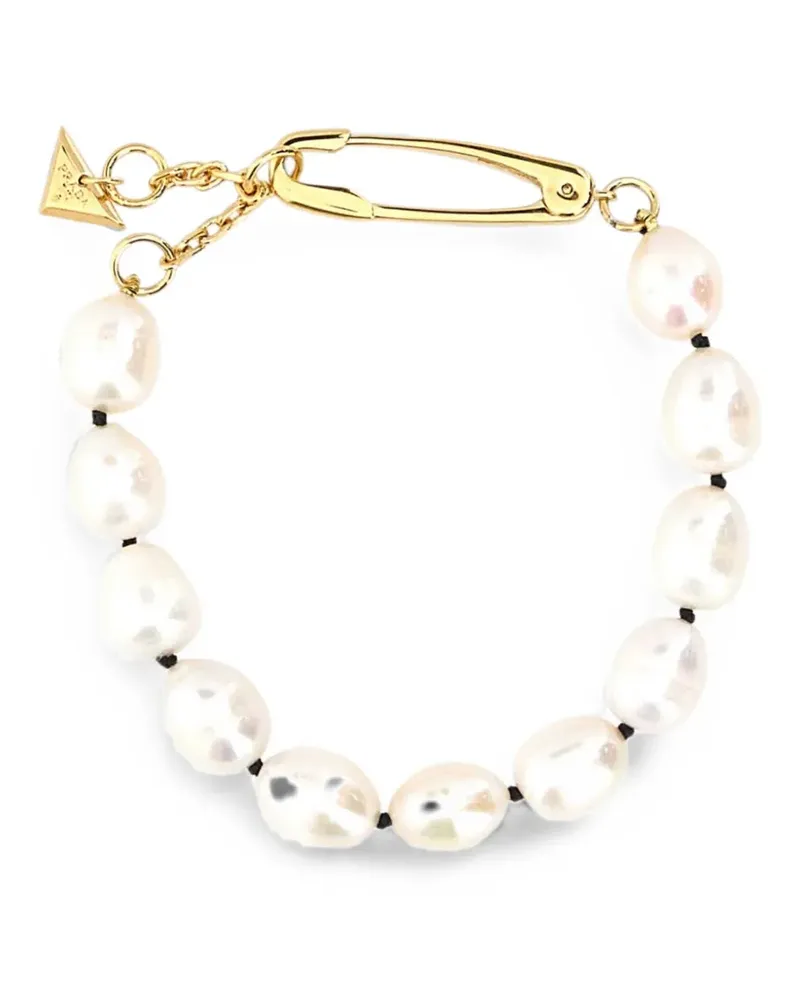 Prada pearl safety-pin bracelet - Gold Gold