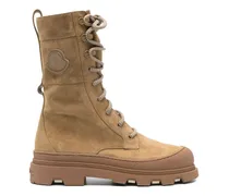 Schnürstiefel aus Wildleder - Nude