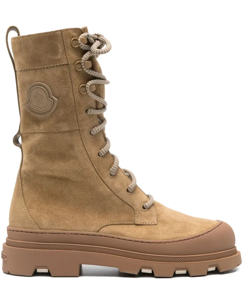 Moncler Schnürstiefel aus Wildleder - Nude Nude