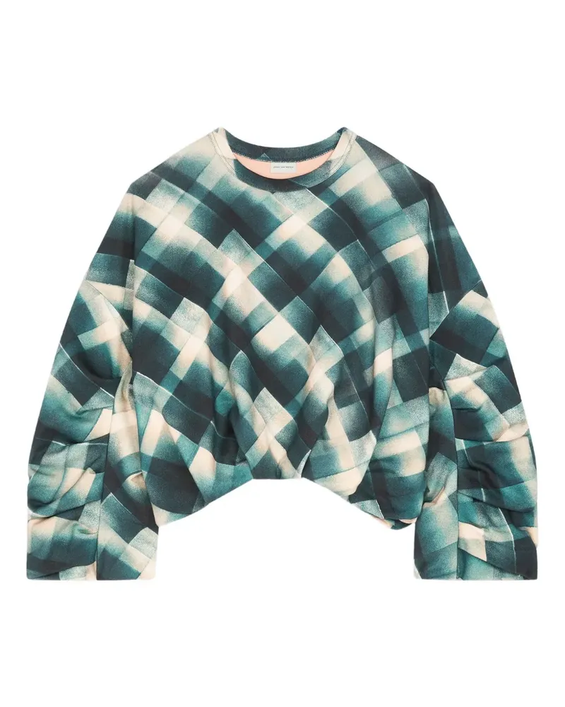 Dries van Noten Sweatshirt mit geometrischem Print - Grün Grün