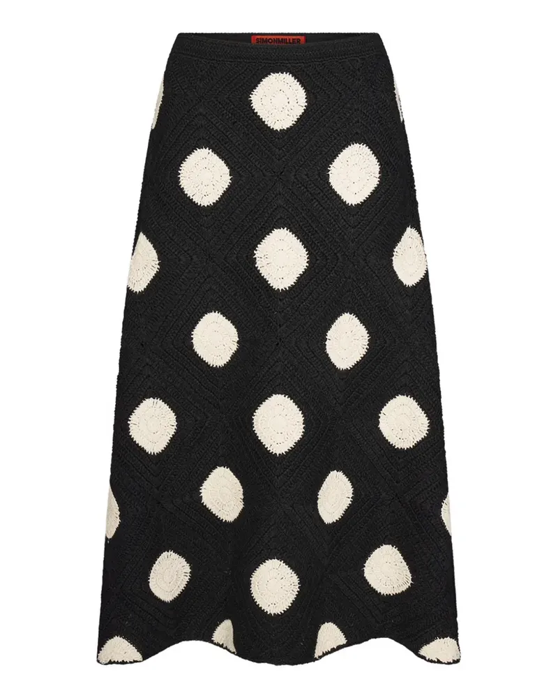 Simon Miller Zorah crochet polka-dot A-line midi skirt - Schwarz Schwarz