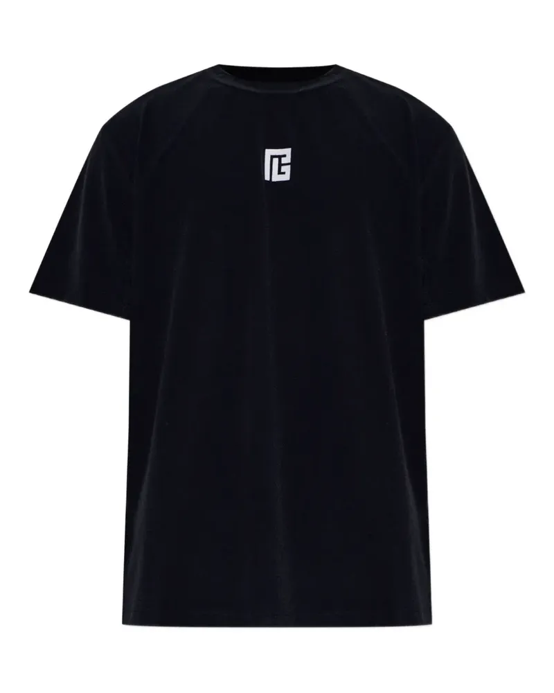Balmain logo-embroidered T-shirt - Schwarz Schwarz