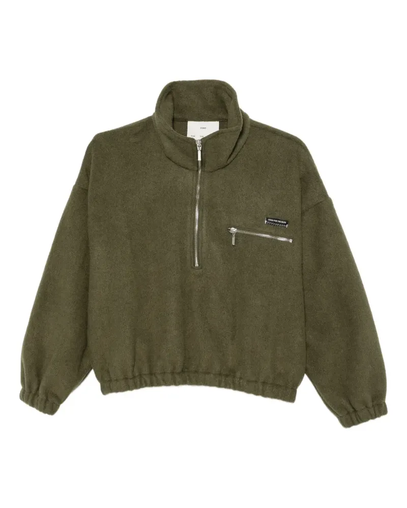 Song For The Mute Pullover mit kurzem Reißverschluss und Brusttasche - Grün Grün