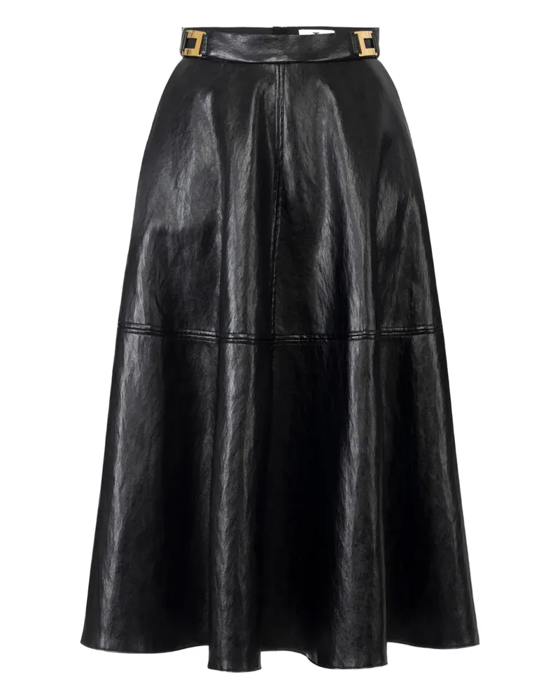 Elisabetta Franchi Midirock im Leder-Look - Schwarz Schwarz