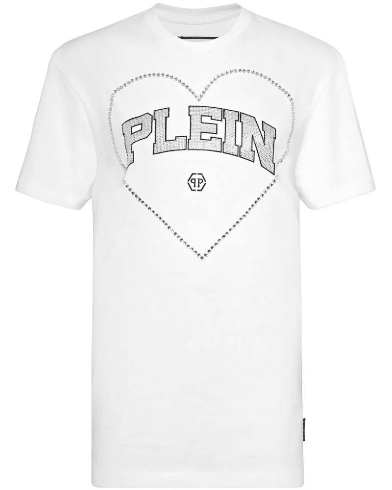 Philipp Plein T-Shirt mit Strassverzierung - Weiß Weiß