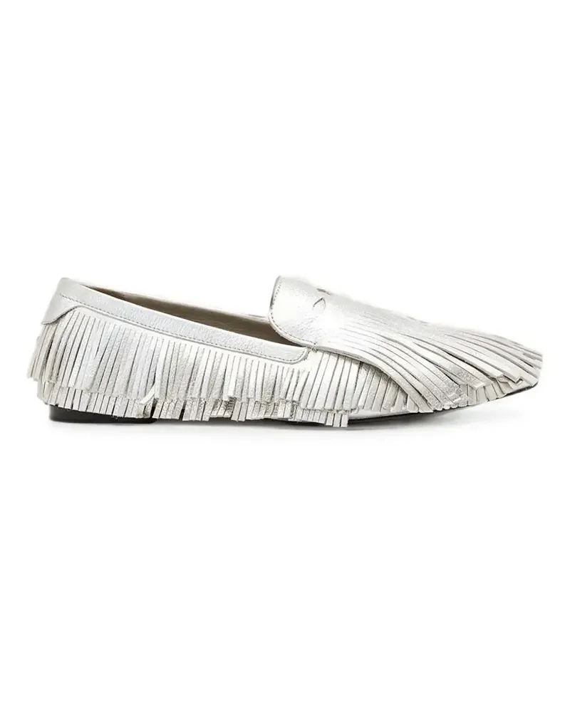 AllSaints Sandy Loafer im Metallic-Look mit Fransen - Silber Silber