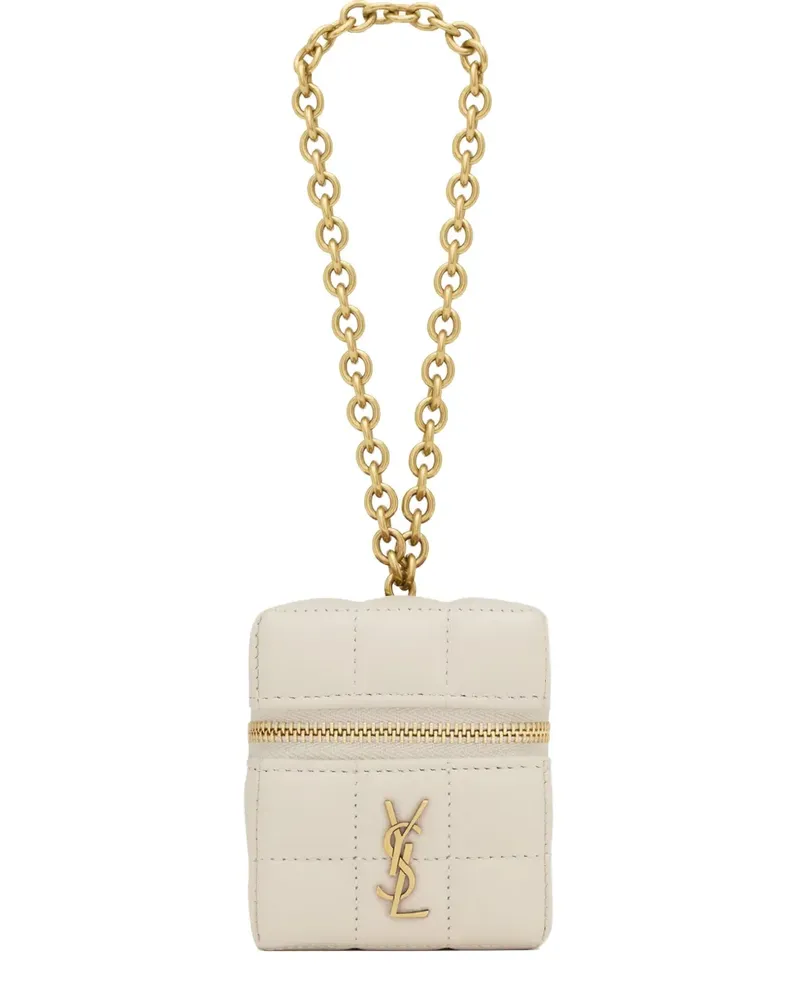 Saint Laurent Cassandra Mini-Tasche mit Kette - Nude Nude