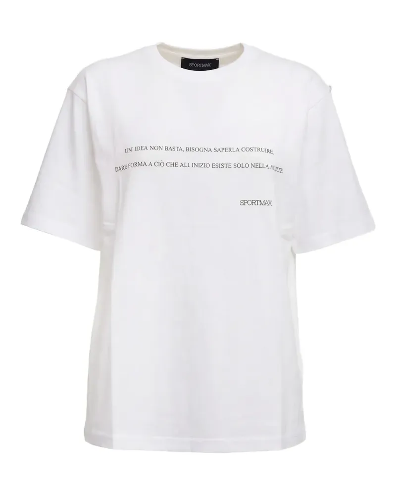 SPORTMAX Quiete Over T-Shirt mit Text-Print - Weiß Weiß