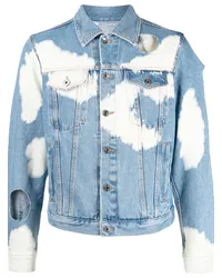 OFF-WHITE Jeansjacke mit Bleach-Effekt Blau