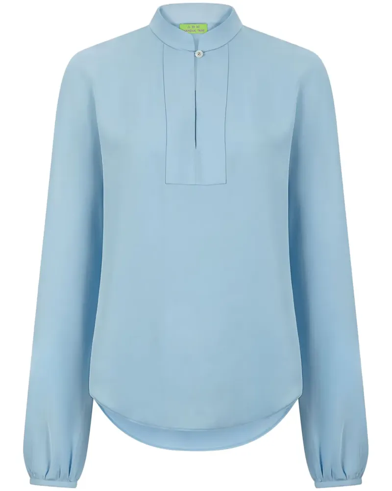 Shanghai Tang Tang Bluse aus Seide - Blau Blau