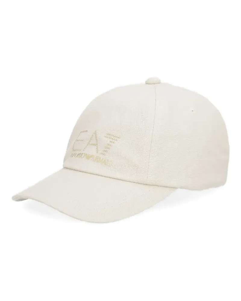 EA7 crystal-embellished logo-print cap - Nude Nude