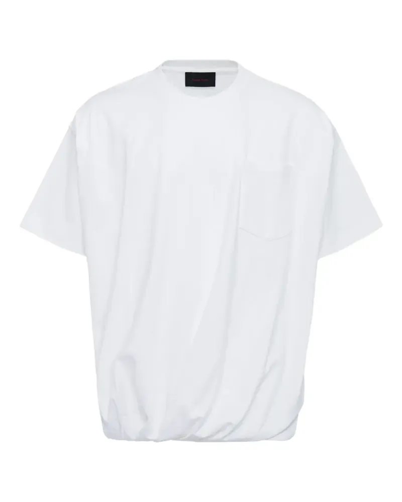 Simone Rocha T-Shirt mit drapiertem Bubble-Saum - Weiß Weiß