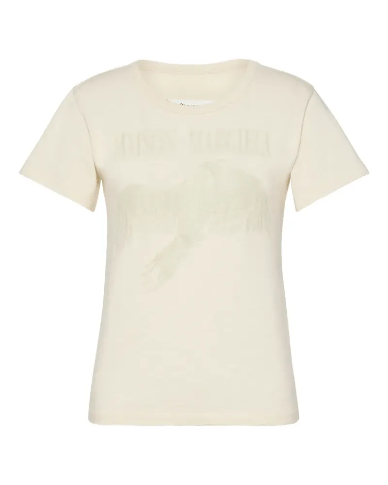 Maison Margiela T-Shirt mit Vogelmotiv aus vier Nähten - Nude Nude