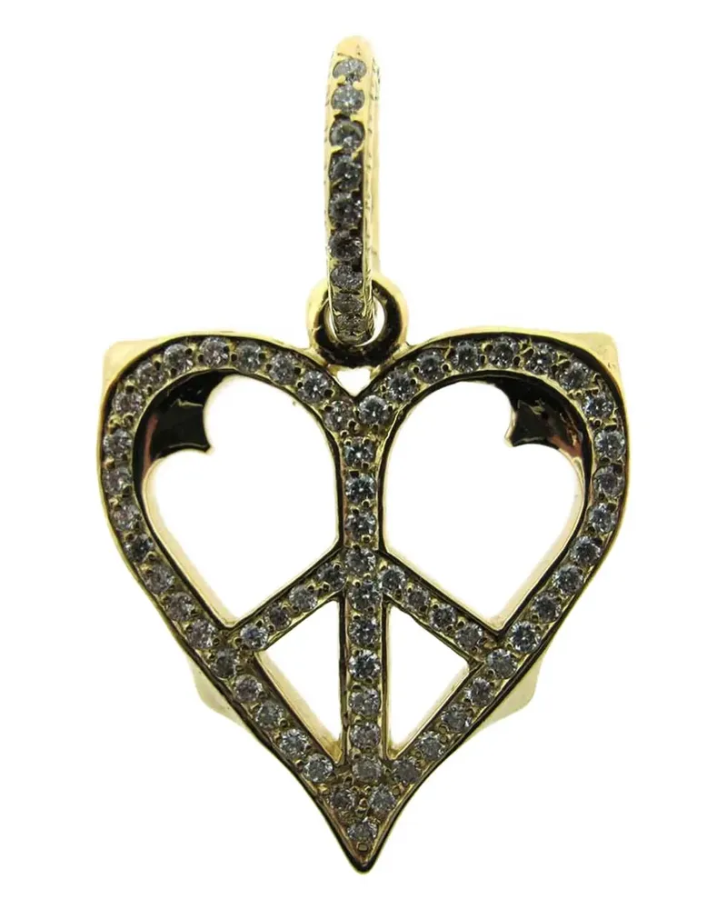 Loree Rodkin medium 14K yellow gold diamond peace-heart charm Gold