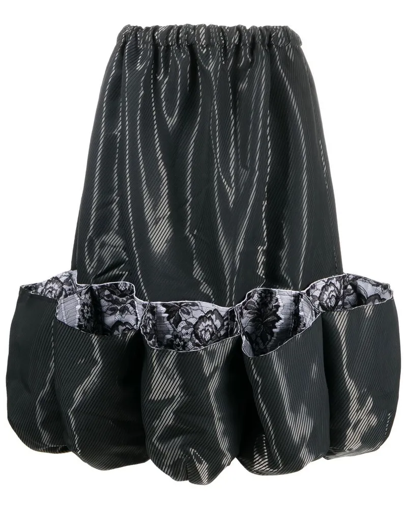Comme des Garçons Rock mit Spitzensaum - Schwarz Schwarz