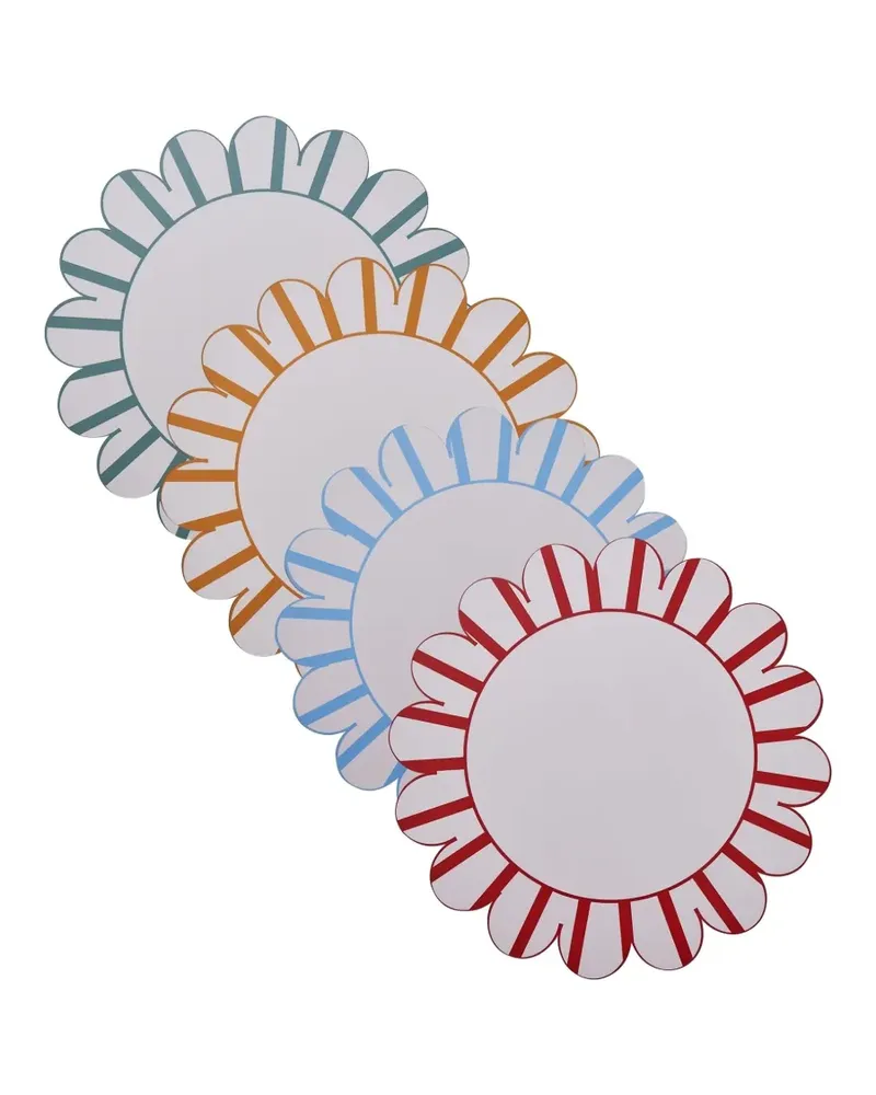 Misette Tischsets mit gewellten Streifen (4er-Set) - Weiß Weiß