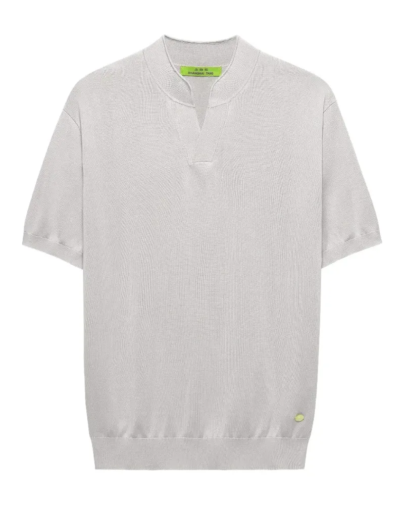 Shanghai Tang Mandarin T-Shirt aus Seide - Grau Grau